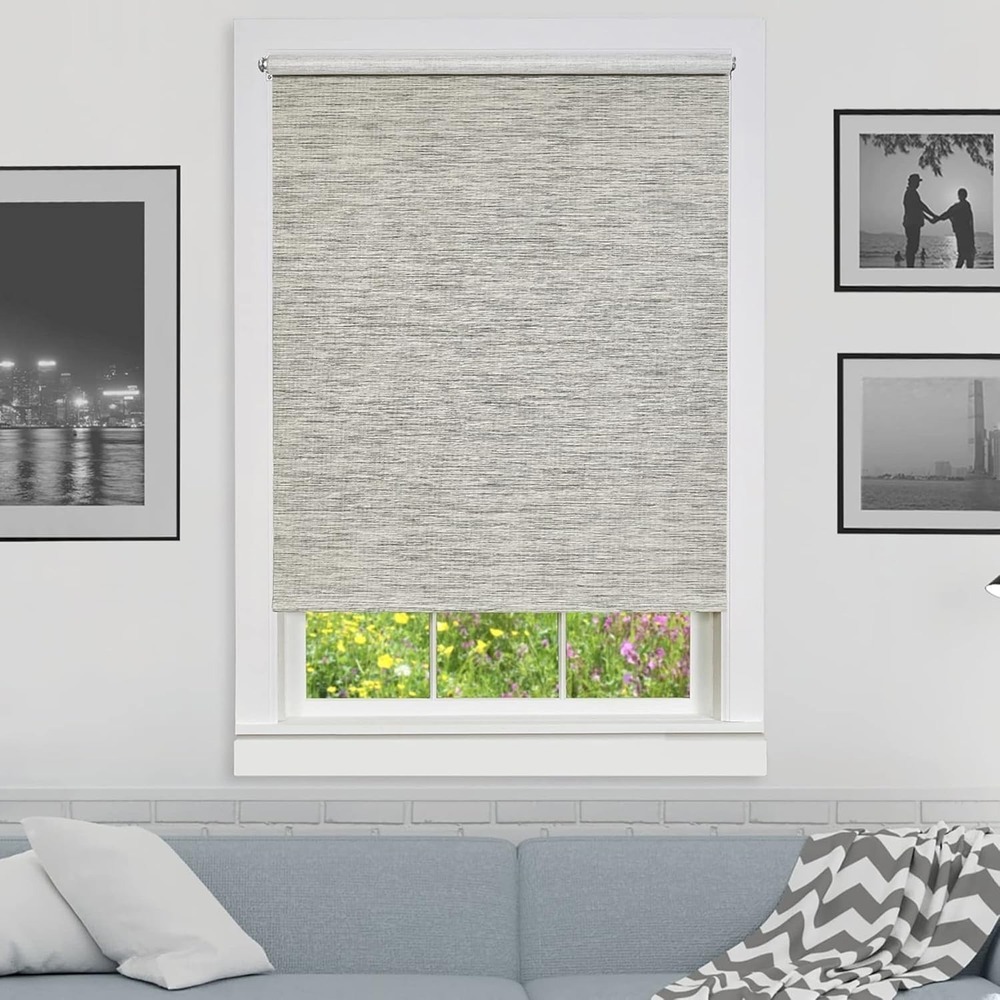 Cordless Privacy Jute Window Roller Shade - 73 Inch Width, 72 Inch Length NEW!